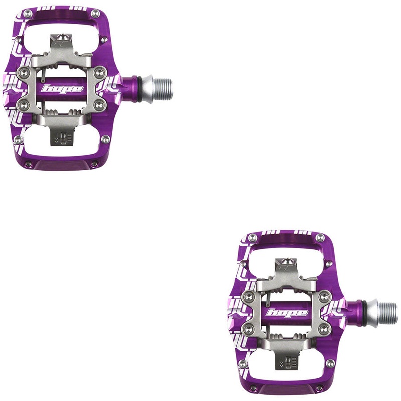 Hope Union TC Pedals – Dual Sided Clipless with Platform, 9/16″, Purple