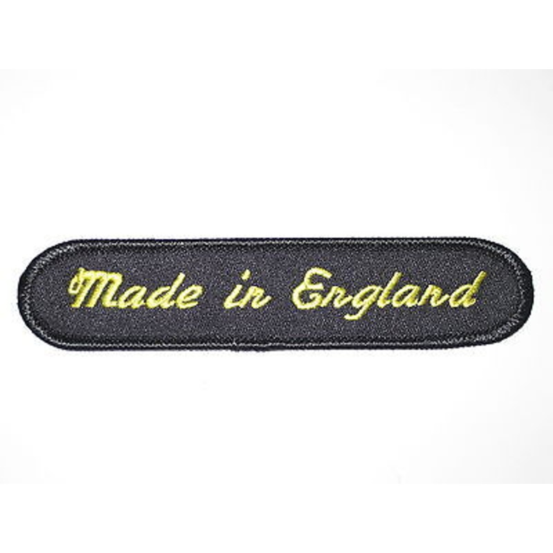 Made In England black and yellow patch vintage style scrip Triumph Norton BSA