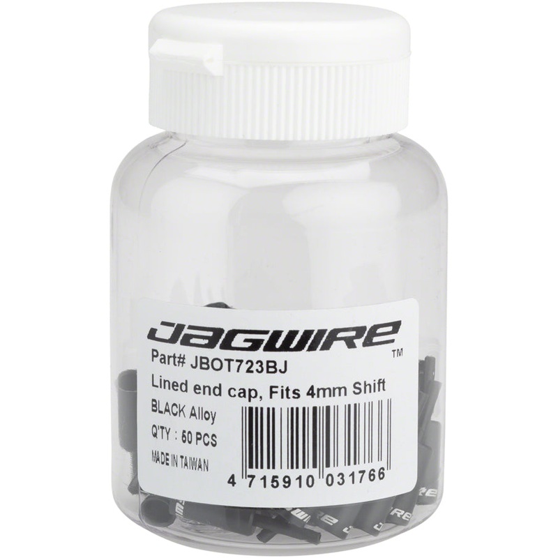 Jagwire 4mm Lined Alloy End Caps Bottle of 50 Black