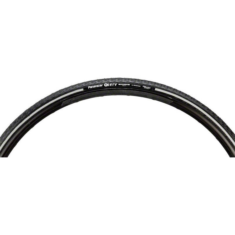 Panaracer T-Serv Protite Tire – 700 x 25, Clincher, Folding, Black/Reflective, 60tp