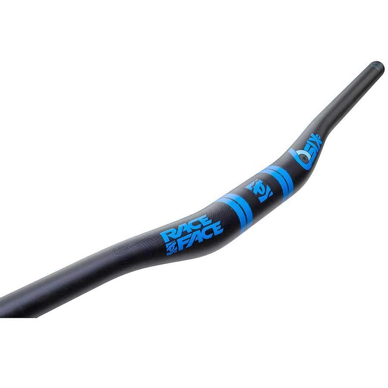 SIXC Carbon Riser Handlebar: 35 x 820mm 20mm Rise Blue