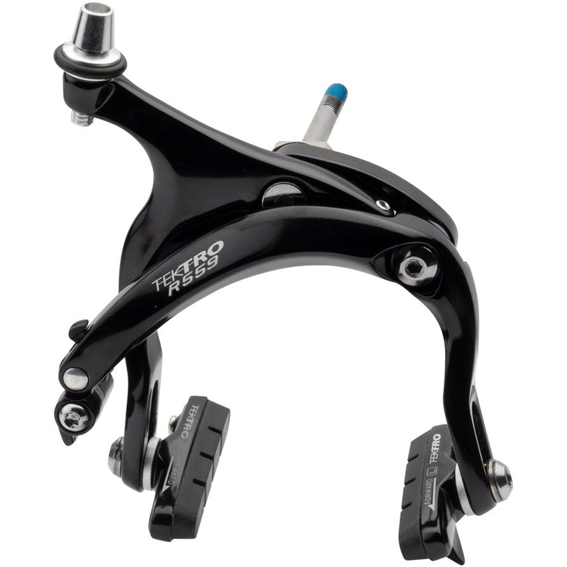 Tektro R559 Road Caliper Brake – Front Dual Pivot Nutted Mounting Bolts High Polish BLK