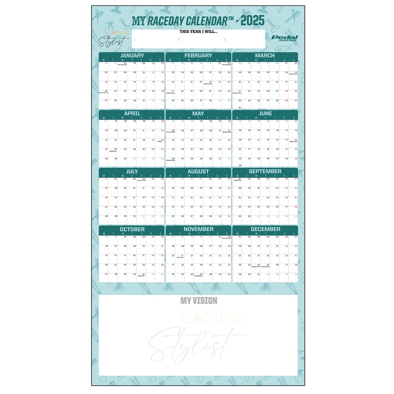Cycling Stylist 2025 GIANT MY RACEDAY CALENDAR