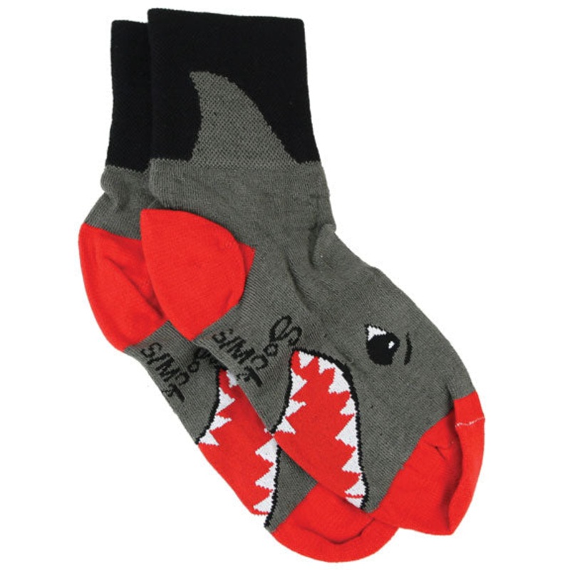 Sockguy Shark Socks 5-9 Gray