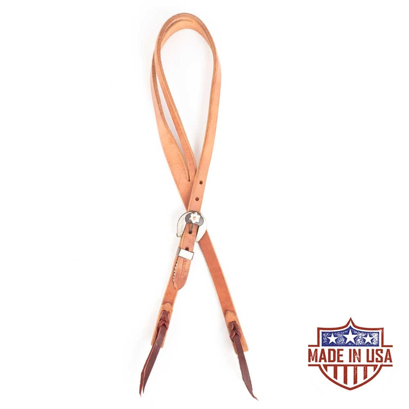 Teskey’s Harness Leather Split Ear Headstall w/Floral Buckle Light Oil