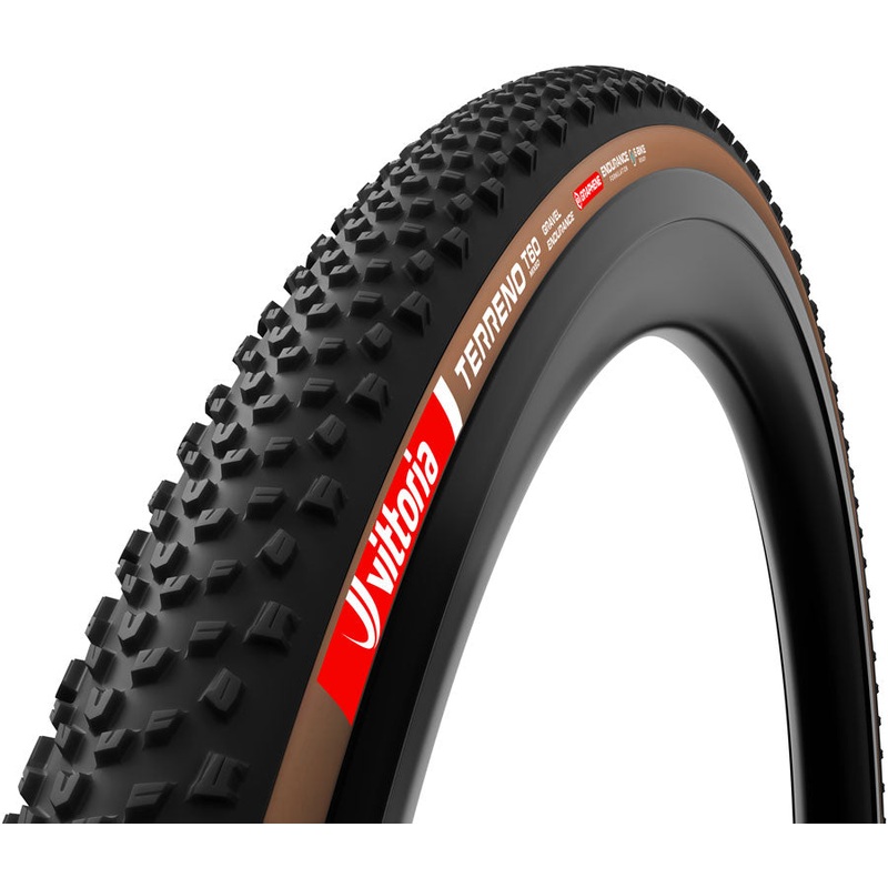 Vittoria Terreno T60 Mixed Tire – 700 x 45 Tubeless Folding BLK/Brown Gravel Endurance Graphene G2.0