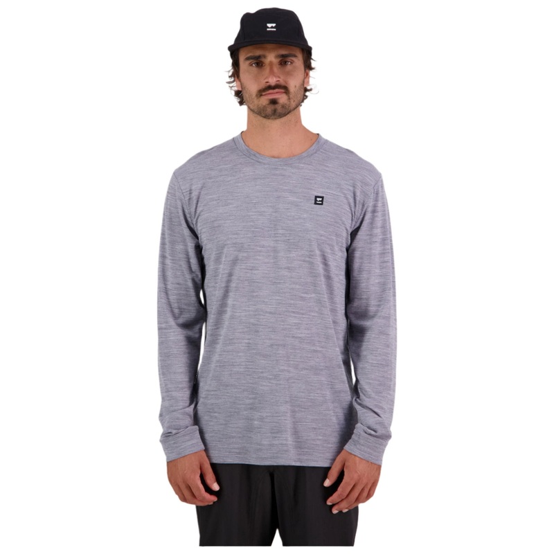Mons Royale Icon Long Sleeve Men’s T-Shirt – M – Grey Heather