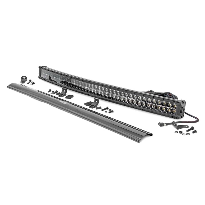 Rough Country | 40 Inch Black Series LED Light Bar | Curved | Dual Row | Cool White DRL | 72940BD
