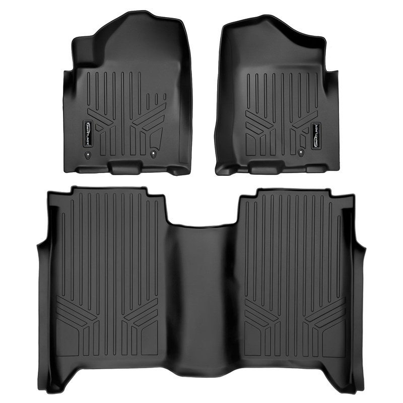 SMARTLINER Custom Fit Floor Liners For 2008-2015 Nissan Titan Crew Cab Black