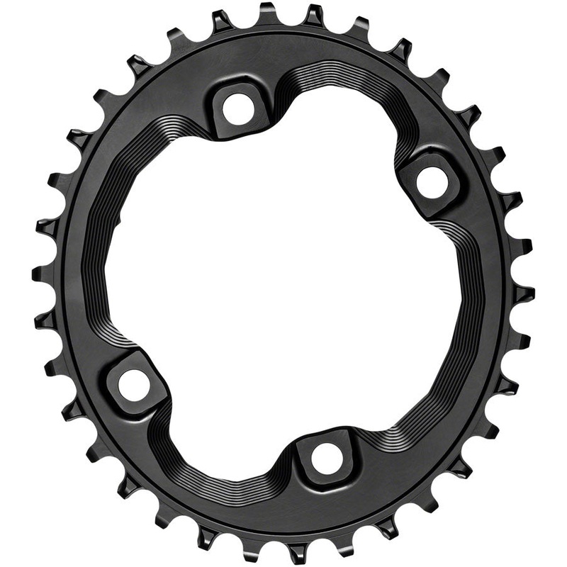 absoluteBLACK Oval 96 BCD Chainring for Shimano XT M8000 – 34t, 96 Shimano Asymmetric BCD, 4-Bolt, Narrow-Wide, Black