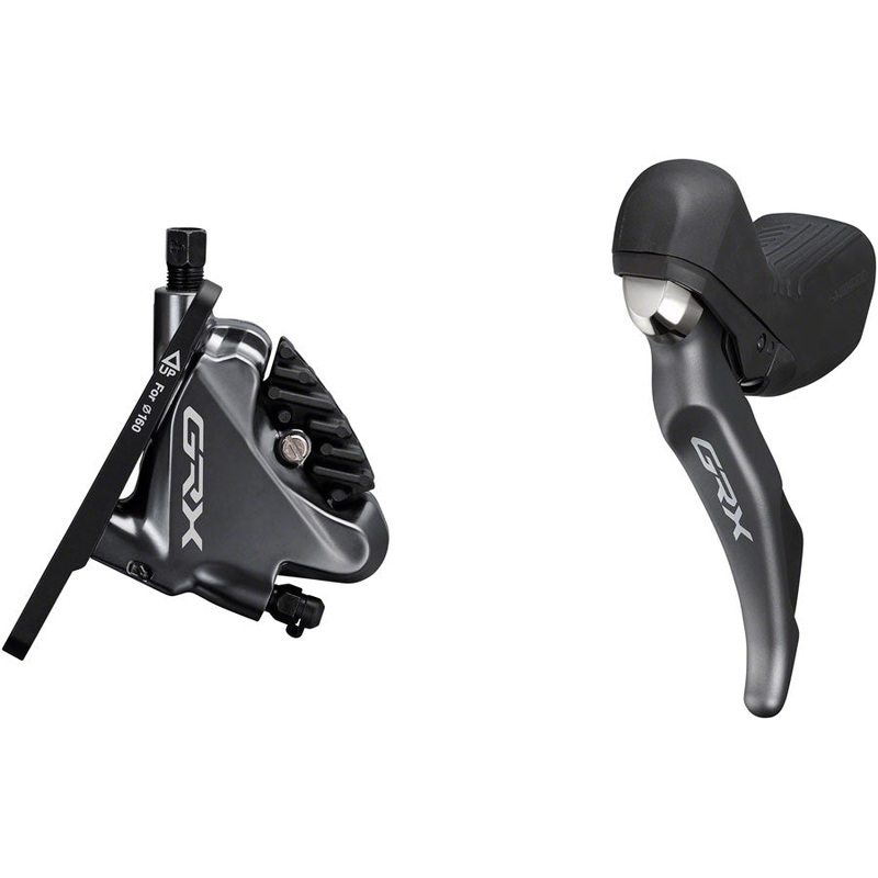 Shimano GRX ST-RX810 Shifter/Brake Lever with BR-RX810 Hydraulic Disc Brake Caliper – Left/Front, 2x, Flat Mount Caliper
