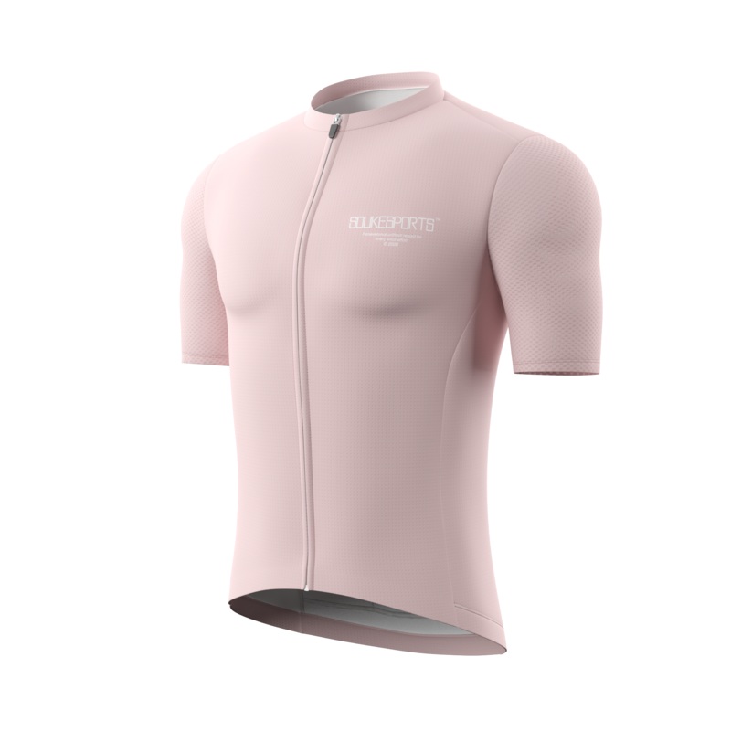 Souke Sports Minimalism Pure Color Unisex Cycling Jersey CS1168— Pink
