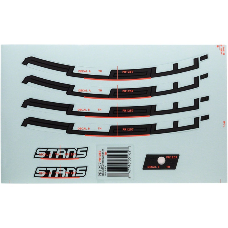 Stan’s Flow CB7 Rim Decal – 29″, Black, Set