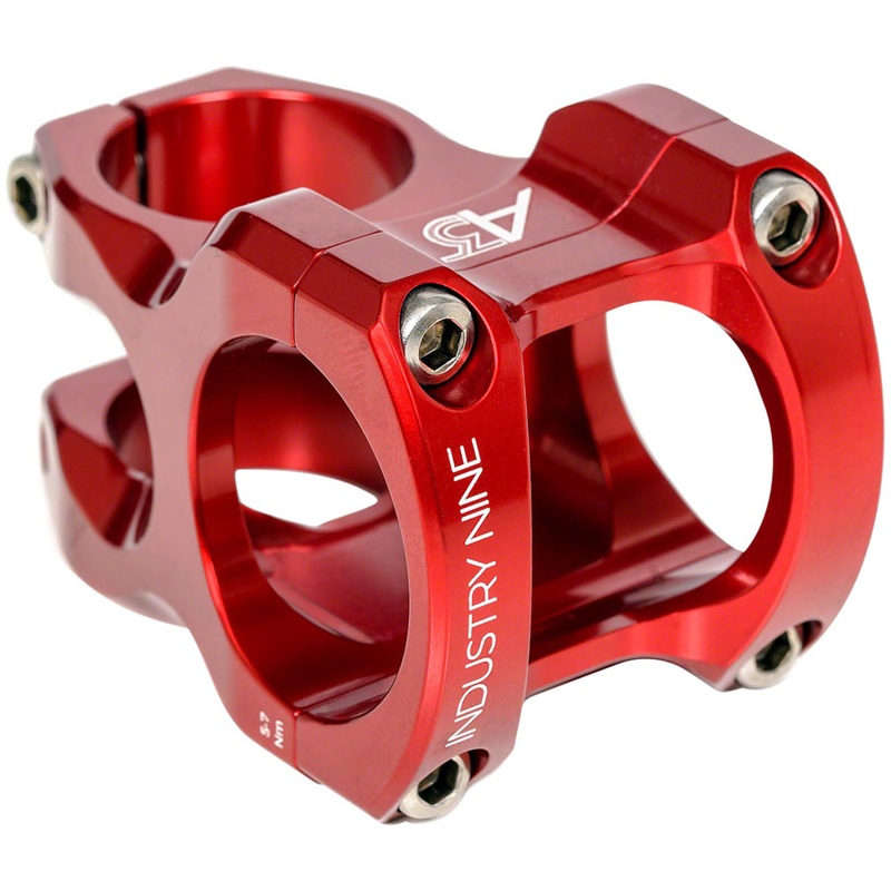 Industry Nine A35 Stem – 32mm, 35mm Clamp, +/-5, 1 1/8″, Aluminum, Red