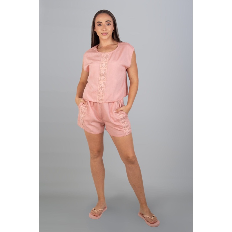 Emsie – Ladies Woven Short Coral