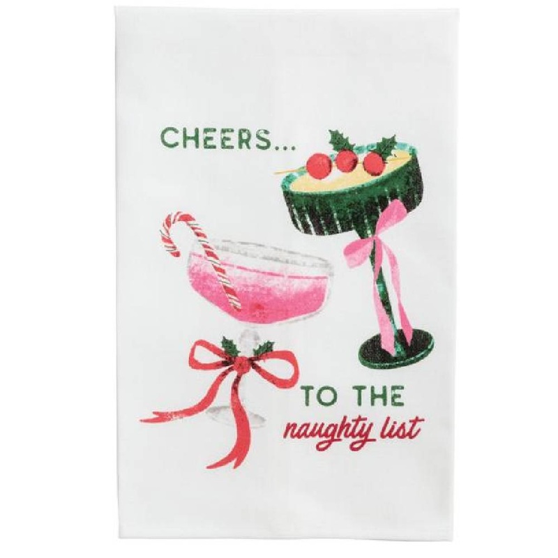 Mud Pie Cheers To The Naughty List Bar Towel