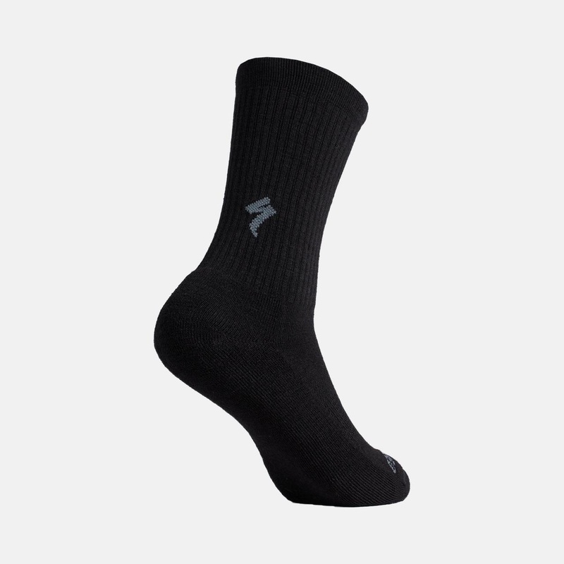 Merino Midweight Tall Socks Black