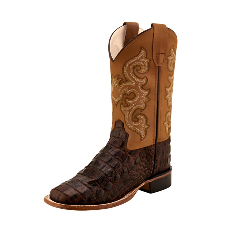 Old West Boy’s Faux Brown Gator Boots