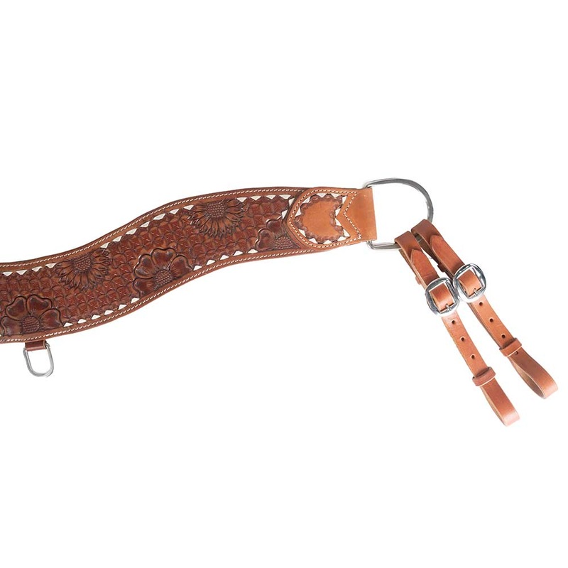 Teskey’s 4″ Flower Tooled Tripping Collar w/Buckstitch