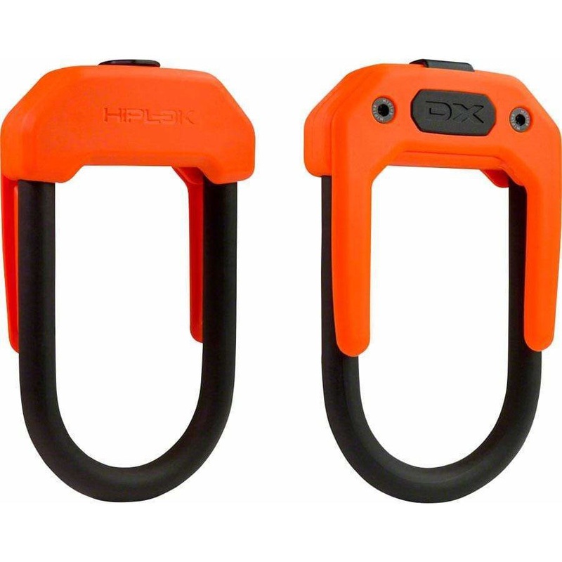 DX Wearable Bike U-Lock – 3.34 x 5.9″, Keyed, Orange