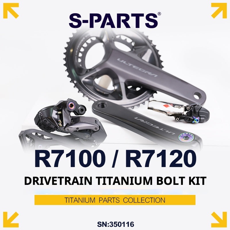 S-PARTS Titanium Bolt Kit for Shimano R7100 / R7120 Mechanical  13-Piece Drivetrain Upgrade