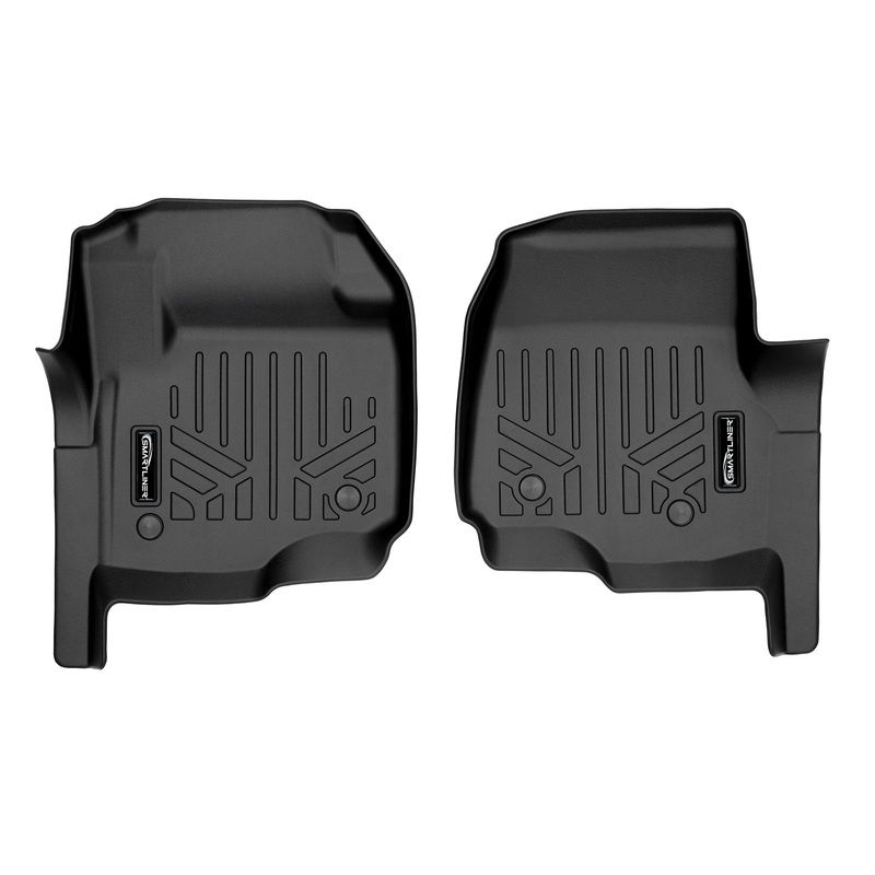 SMARTLINER Custom Fit Floor Liners For 2017-2020 Super Duty Crew Cab with Vinyl Flooring Black