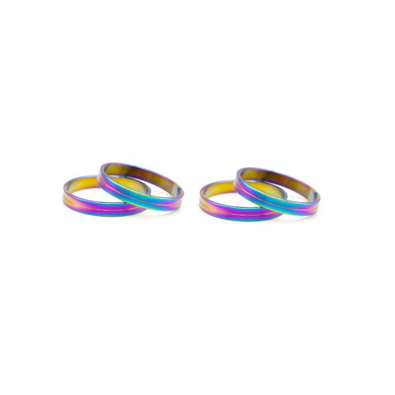 Better Bolts Titanium Headset Spacer – 5mm Rainbow Oil Slick