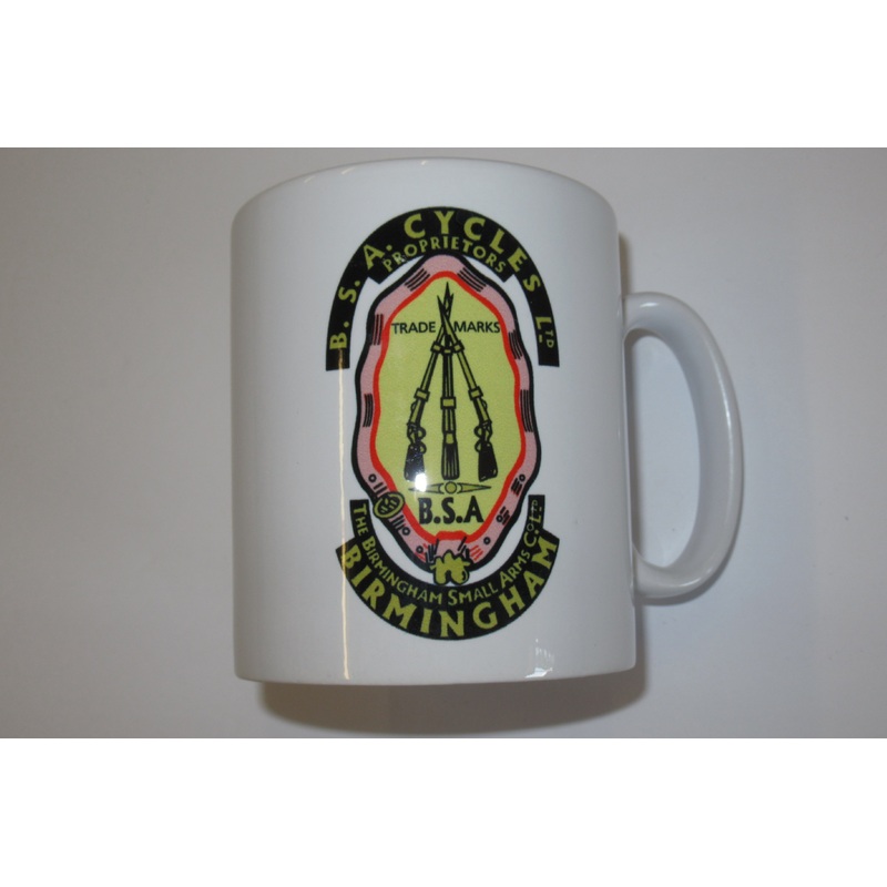 BSA Piled Arms Mug 10oz coffee cup ceramic motorcycle stacked rifles Birmingham