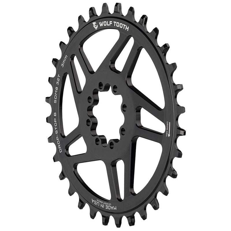 Wolf Tooth Elliptical Direct Mount Chainring – 34t SRAM Direct Mount Drop-Stop B For SRAM 3-Bolt Boost Cranksets 3mm Offset BLK