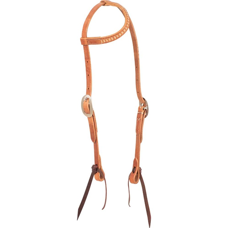 Martin Saddlery Rawhide Lacing One Ear Headstall Natural