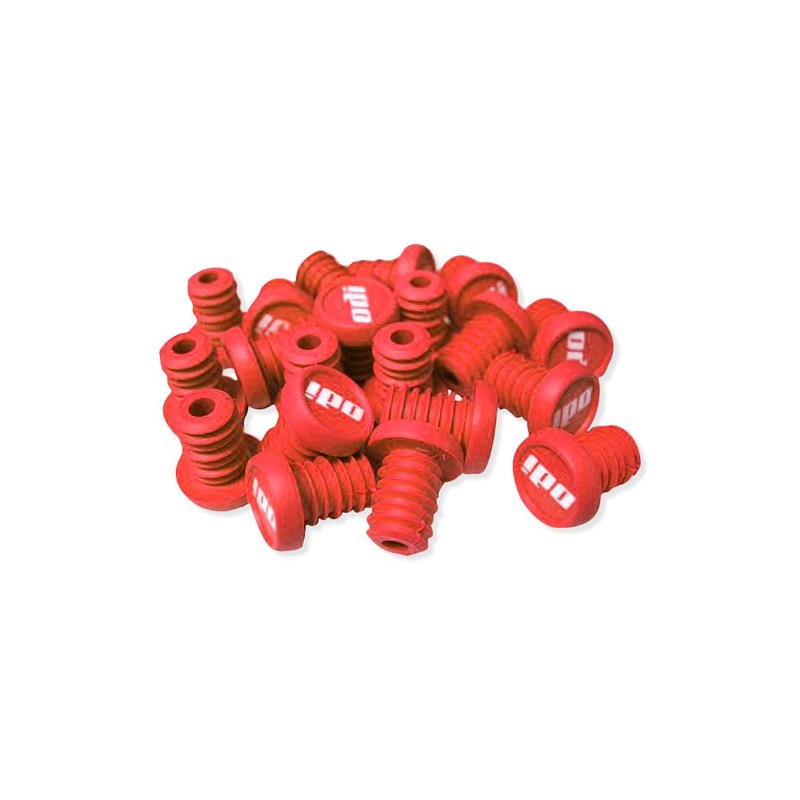 ODI BMX Bar End Cap Plugs – 20 Pack – End Plugs – Red – White Logo