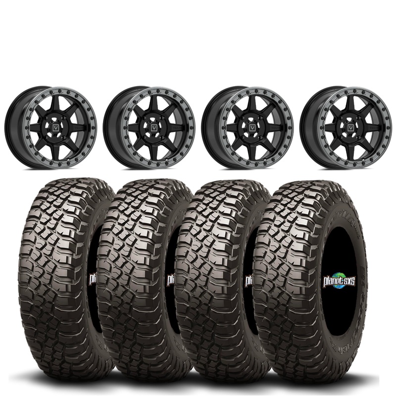 Valor Offroad V13 Beadlock Satin Black 4+3 on BFG KM3 | 5/4.5