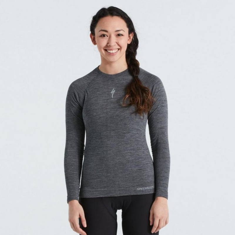 Women’s Merino Seamless Long Sleeve Base Layer Grey