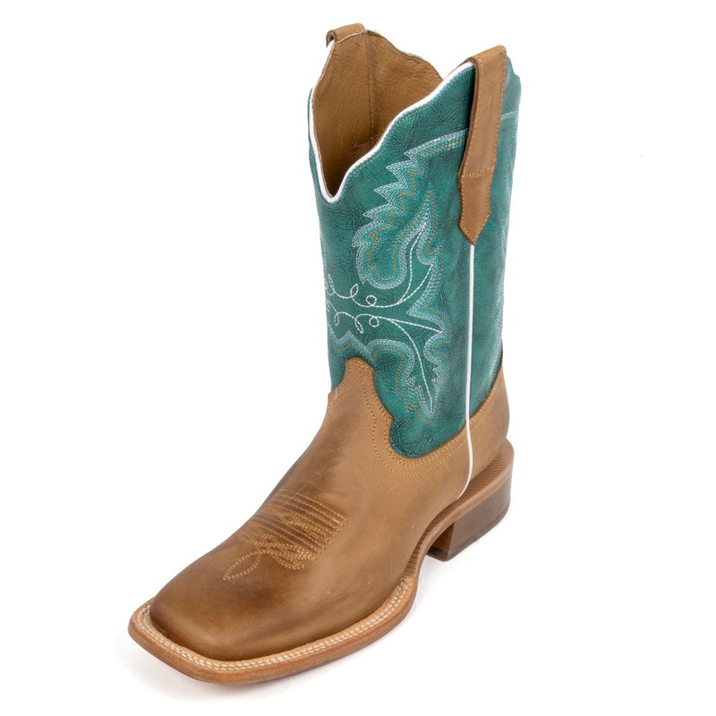 RW Ranch Women’s Turquoise Cowhide Square Toe Boot
