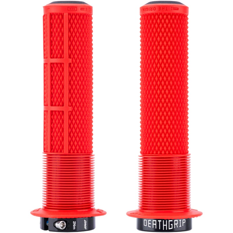 DeathGrip 2 Flanged Grips – Thin Lock-On Red