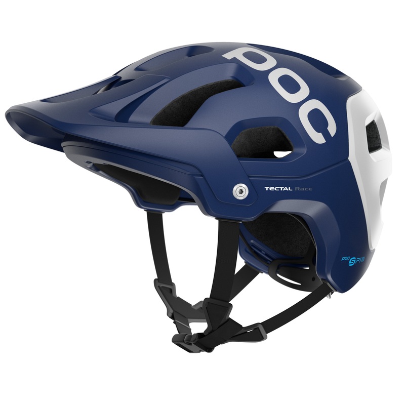 POC Tectal Race SPIN Helmet – Lead Blue/Hydrogen White, Medium/Large