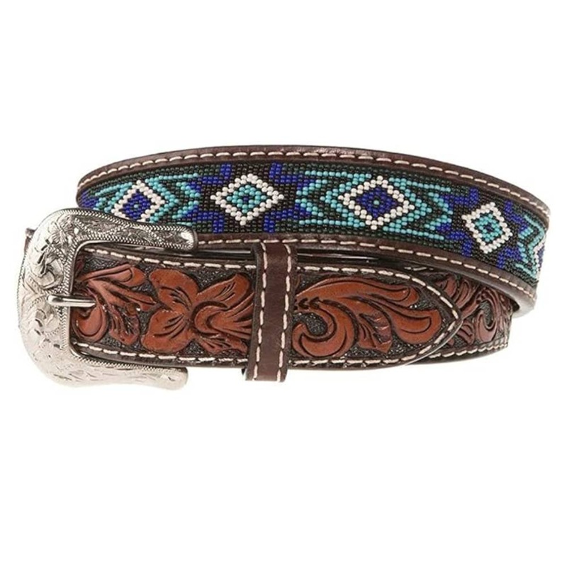 Twisted X Blue Beaded Belt