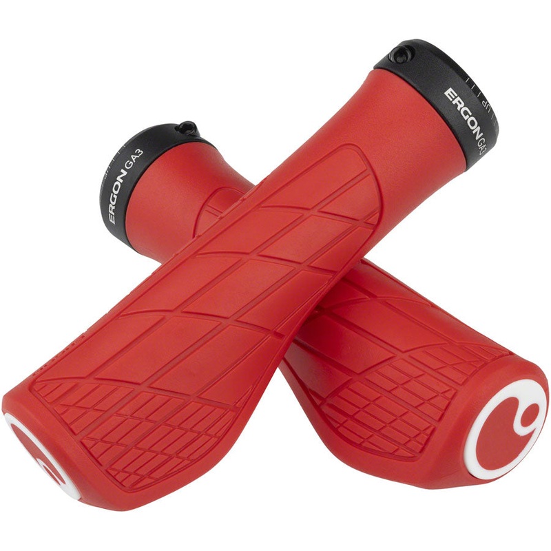 Ergon GA3 Grips – Risky Red, Lock-On, Small