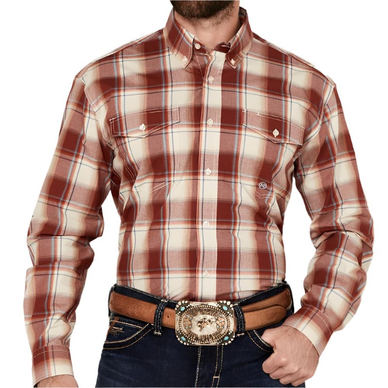 Roper Men’s Amarillo Chevy Plaid Button Shirt