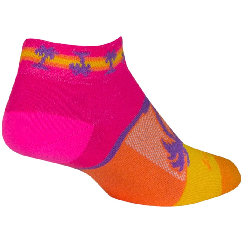 SockGuy Tropical Classic Low Socks – 1″ Pink/YLW/Orange Women’s Small/Medium