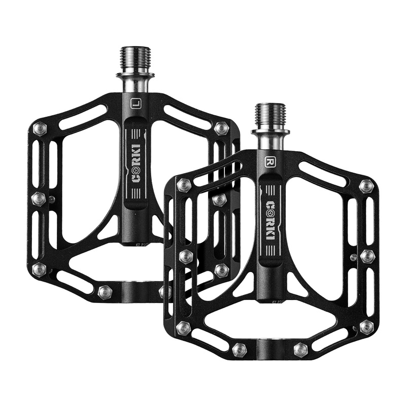 TOPO Titanium Flat Platform Mountain Bike Pedals TOPO Titanium Pedals – Black