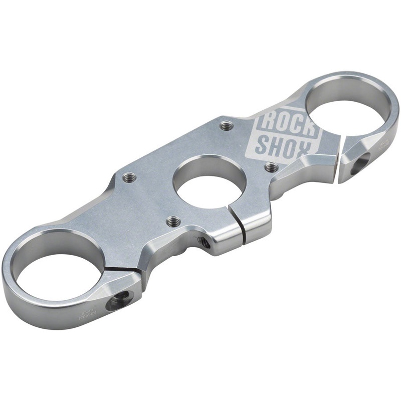 RockShox BoXXer C1 Flat Upper Crown, 0mm Offset (36mm total offset on 27.5, 46mm total offset on 29″), Gray