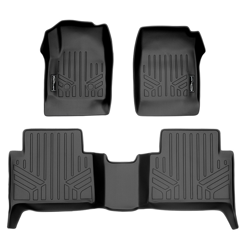 SMARTLINER Custom Fit Floor Liners For 2015-2022 Chevy Colorado Crew Cab / GMC Canyon Crew Cab Black
