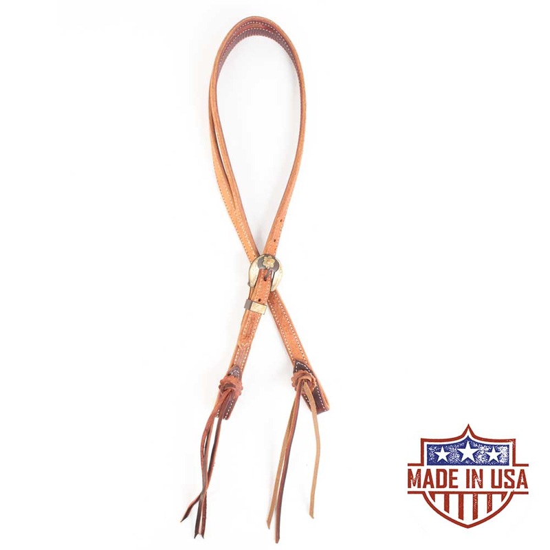 Teskey’s Roughout Split Ear Headstall w/Floral Buckle