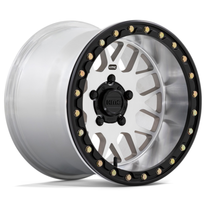 KMC KS235 Grenade Beadlock Wheel  15×10 | 4×137 Bolt Pattern | Machined Finish | 0mm Offset
