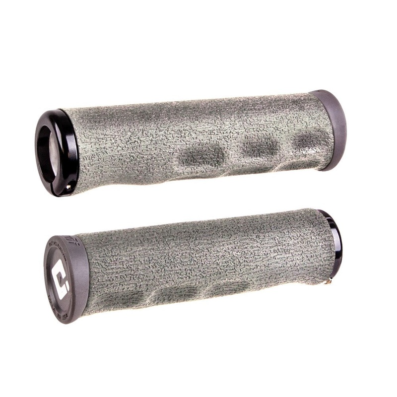 ODI F-1 Dread Lock On Grips – Grey With Black Clamps – Single Lock On Grips