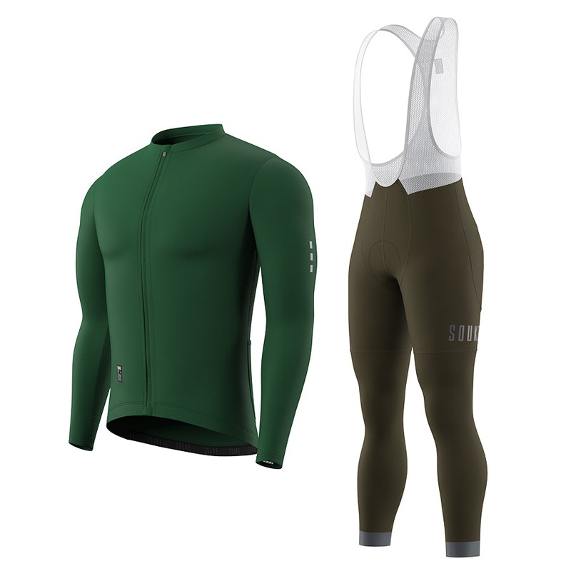 Long Sleeve Jersey CL1205+ Bib Leggings BL2601 + Accessories – Souke Sports Cycling Set
