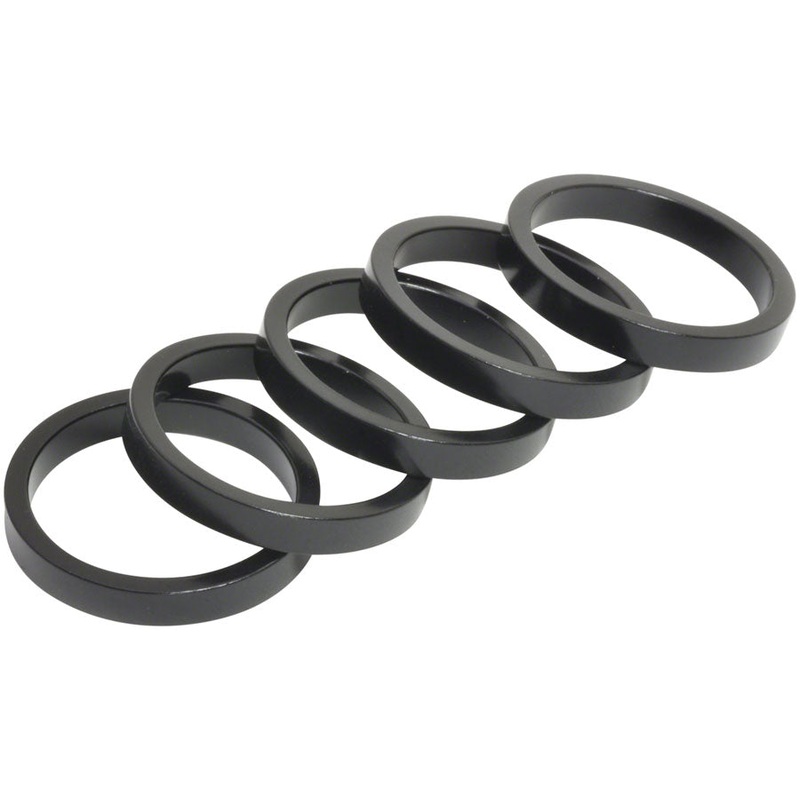 Wheels Manufacturing Aluminum Headset Spacer – 1-1/8″ 5mm Black 5-pack