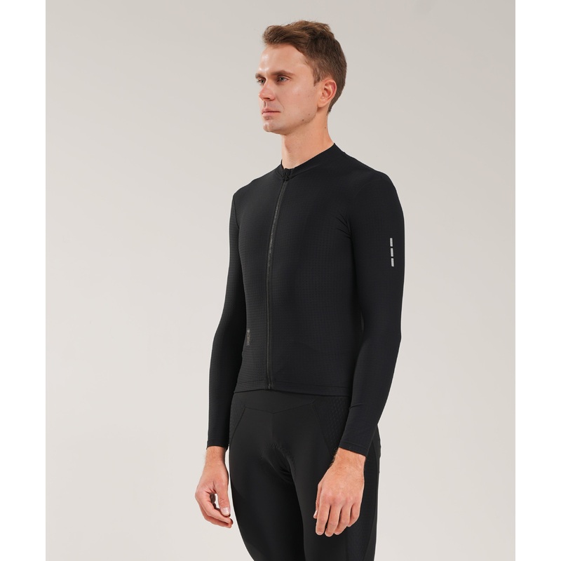 New Checkered Long-Sleeve Cycling Jersey CL1228-Black