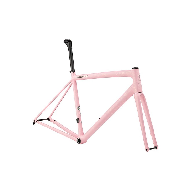Specialized Aethos S-Works Frameset Satin 100% Red Ghost Pearl Organic Color Run Over Desert Rose / Taupe 49